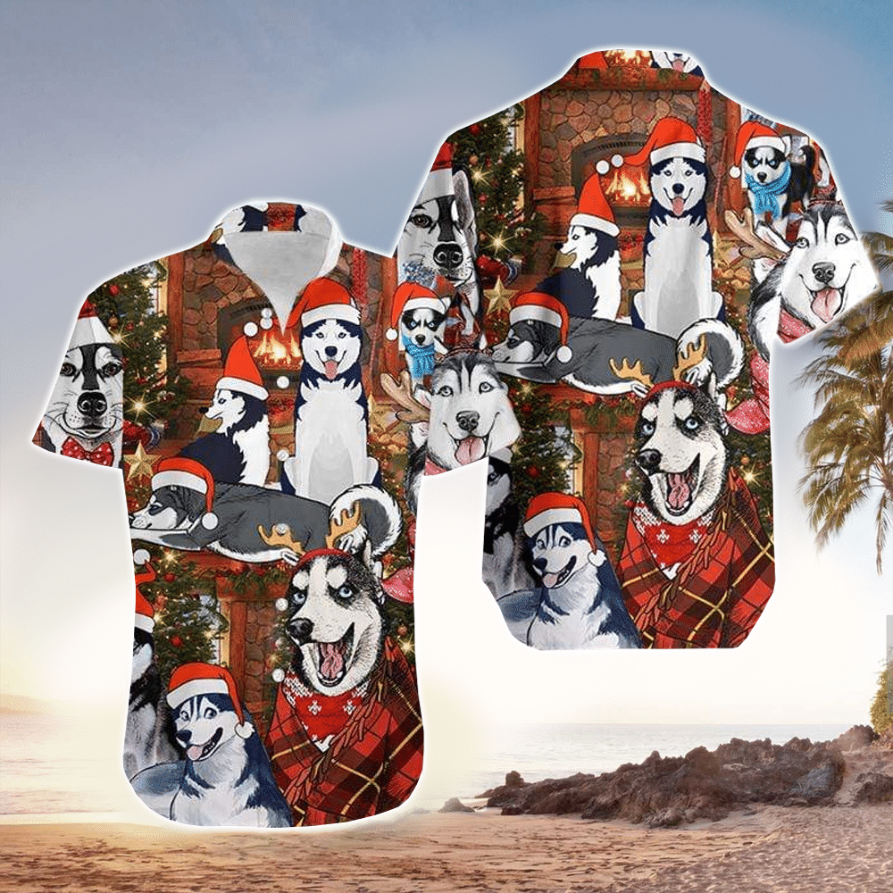 Christmas With Husky Hawaii Shirt Aloha Ha6003