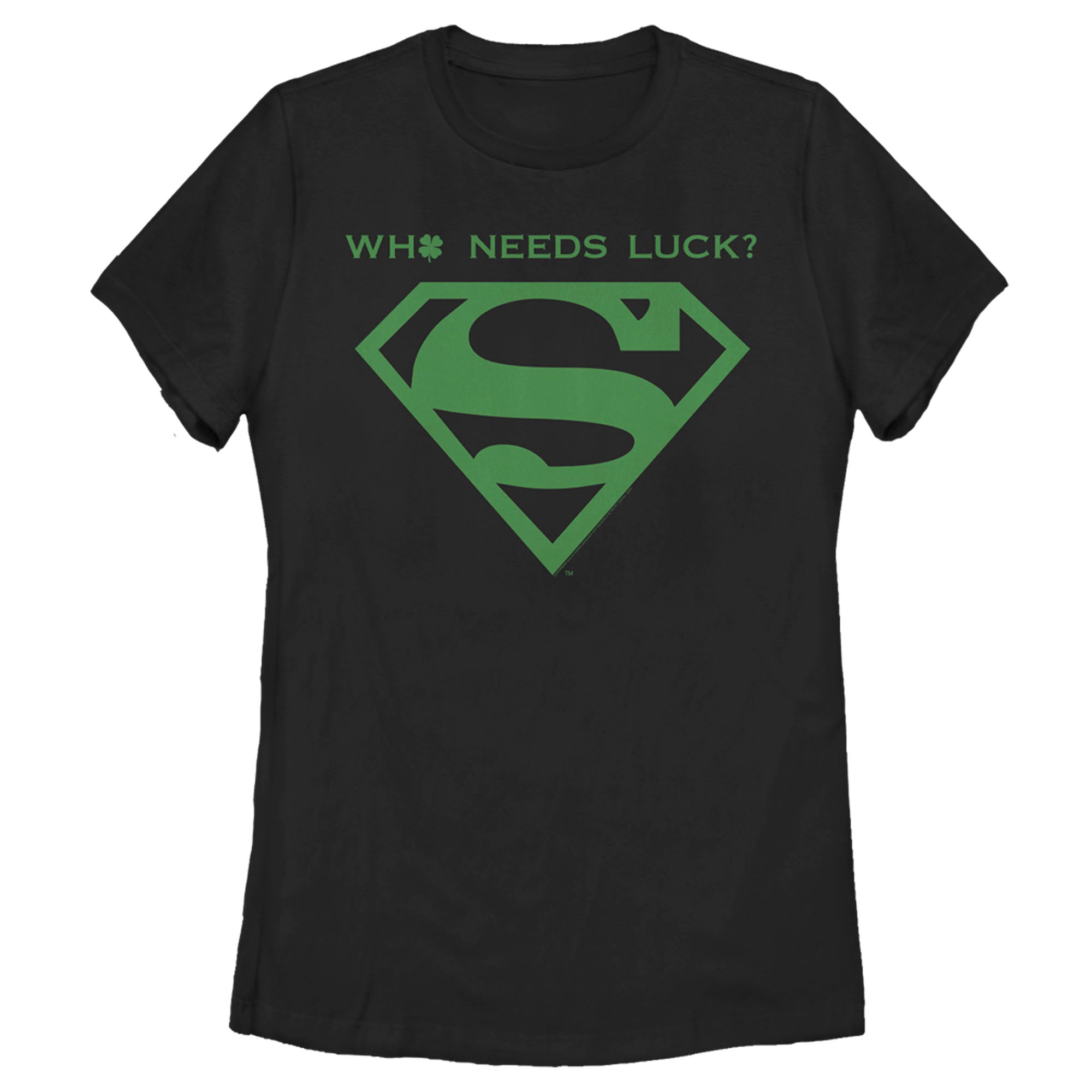 Women’S Superman St. Patrick’S Day Who Needs Luck? T-Shirt