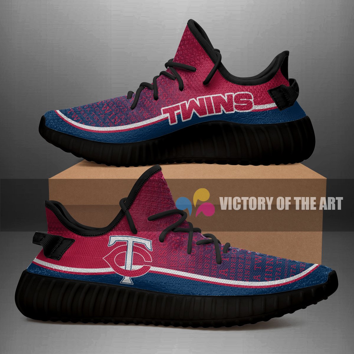 Colorful Line Words Minnesota Twins Yeezy Shoes