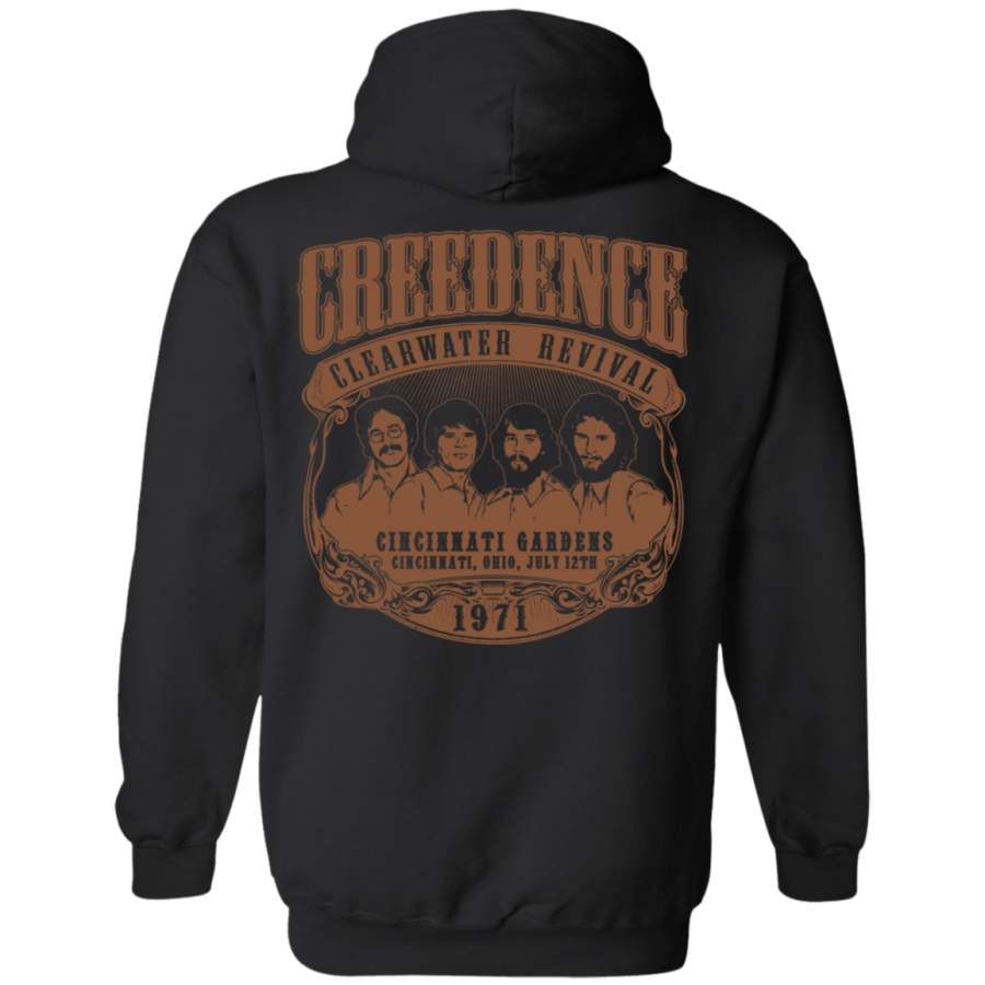 Creedence Clearwater Revival 1971 (Dark bgrd) Back print Pullover Hoodie