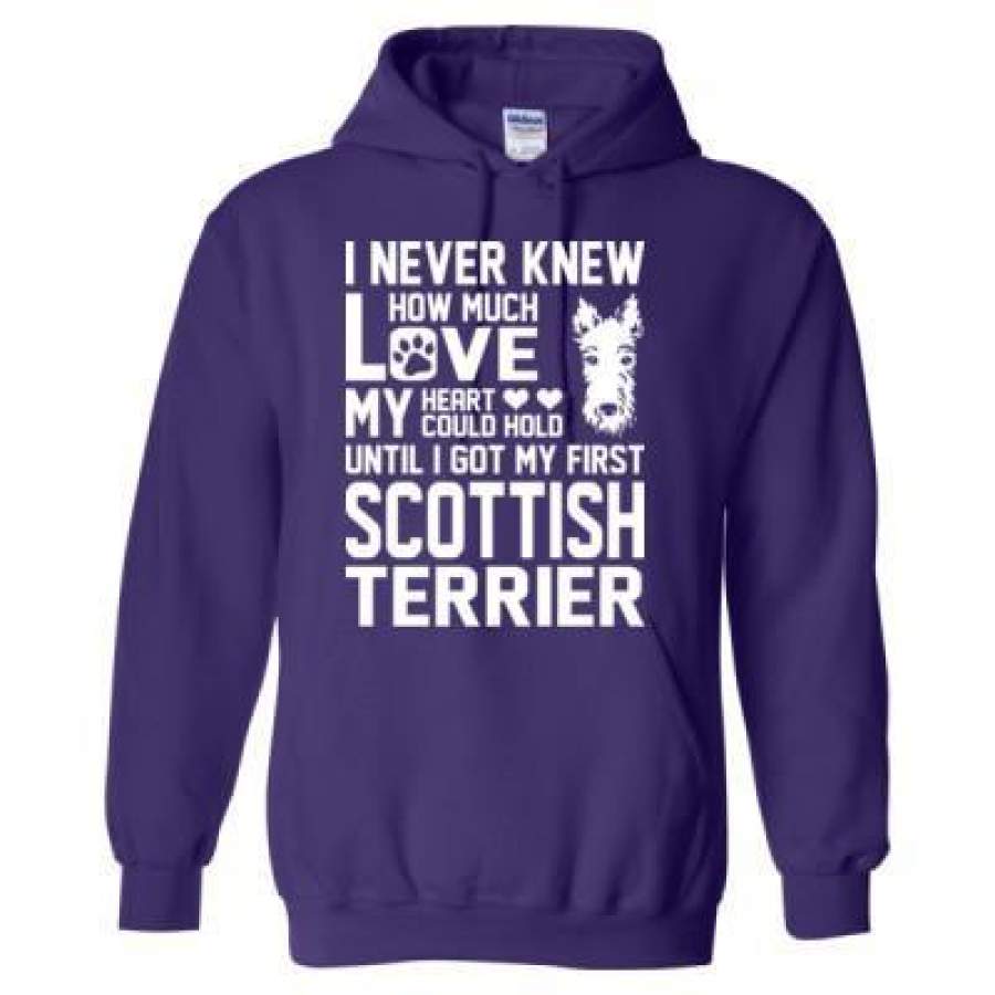 AGR I Never Knew How Much Love My Heart Could Hold Scottish Terrier – Heavy Blend™ Hooded Sweatshirt