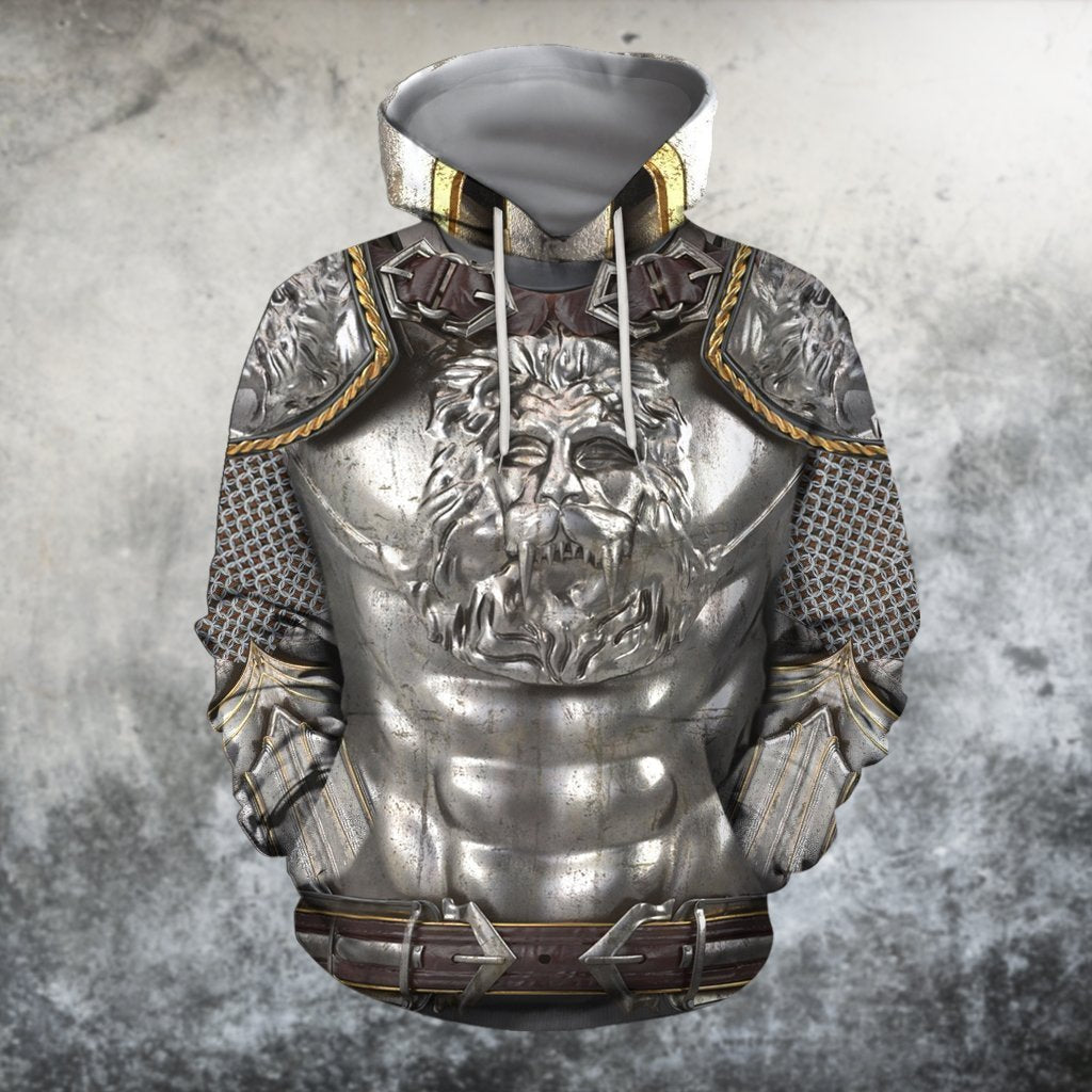 Waybackapparel Medieval Knight Templar Lion Armor Shirt For Men And Women