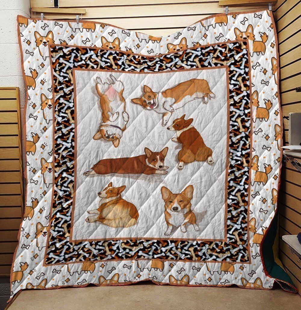 Corgi Dog KLTS528 3D Customized Quilt