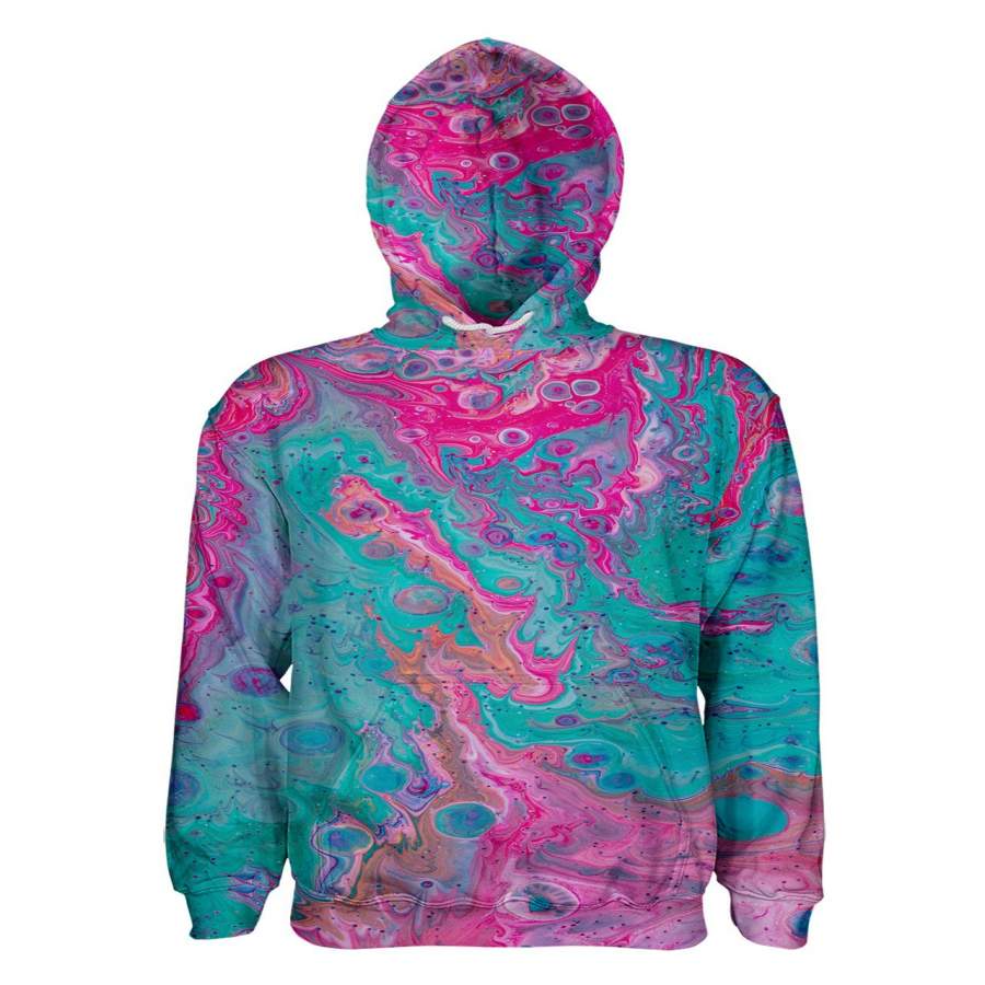 Cotton Candy Paint Swirls Women’s Pullover Hoodie