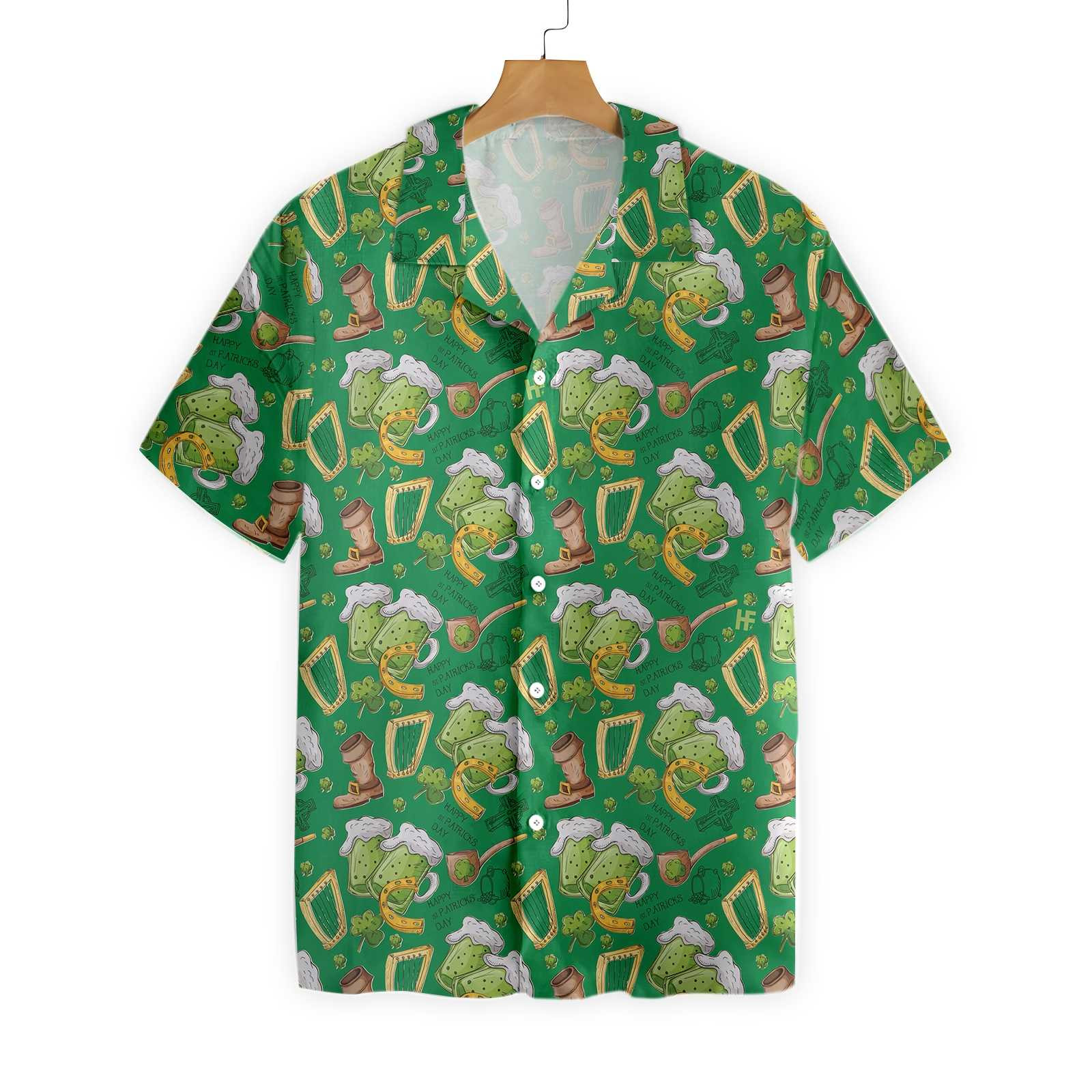 Happy Saint Day Ireland Proud Hawaii Button Up Shirt For Men Ha38870