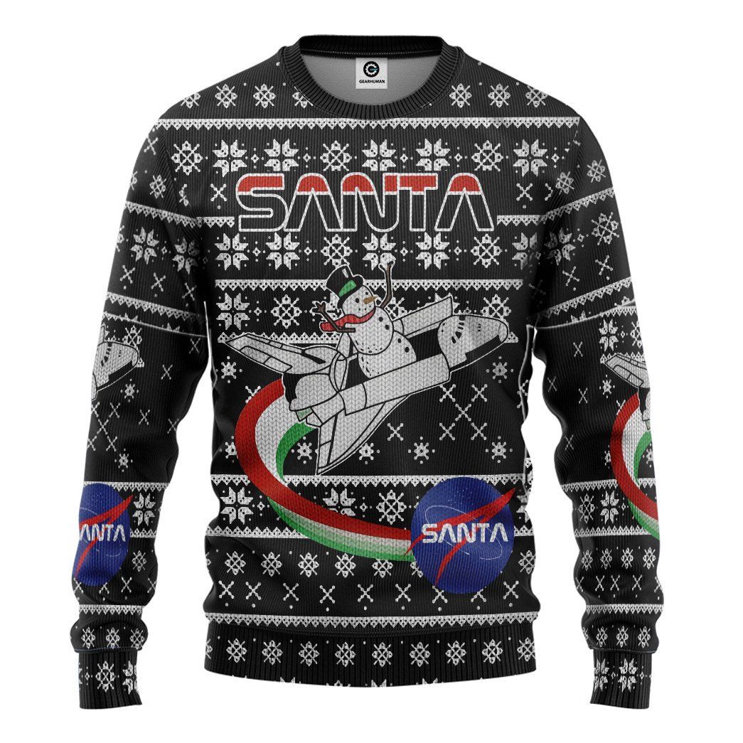 Casespring 3D Nasa Santa Xmas Ugly Christmas Sweater Custom Sweatshirt Apparel