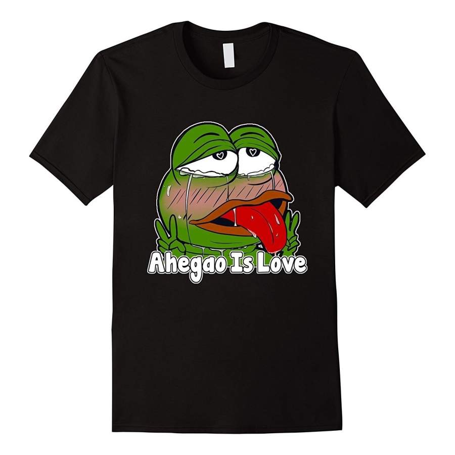 Fashion T-Shirt Mens Ahegao Is Love – Rare Frog Dank Meme T-Shirt Men’S Funny T-Shirt