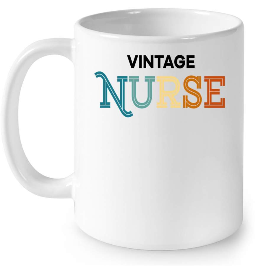 Vintage Nurse – Full-Wrap Coffee White Mug