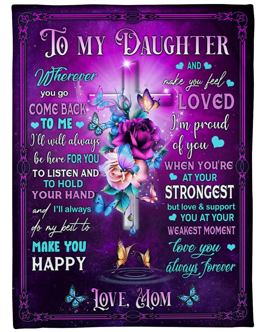 To My Daughter I m Proud Of You Blanket Gift For Daughter Birthday Gift Family Gift Gift From Mom To Daughter Home Decor Bedding Couch Sofa Soft and Comfy Cozy