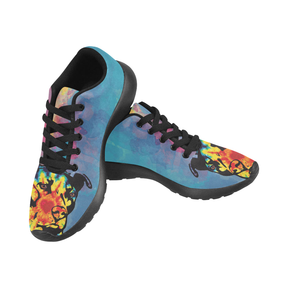 Pit Bull Pop Art Pattern No.2 Black Sneakers for Men