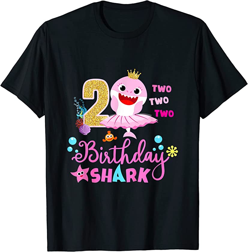 Birthday Kids Shark Shirt 2 Years Old 2nd Shirt Family T-Shirt