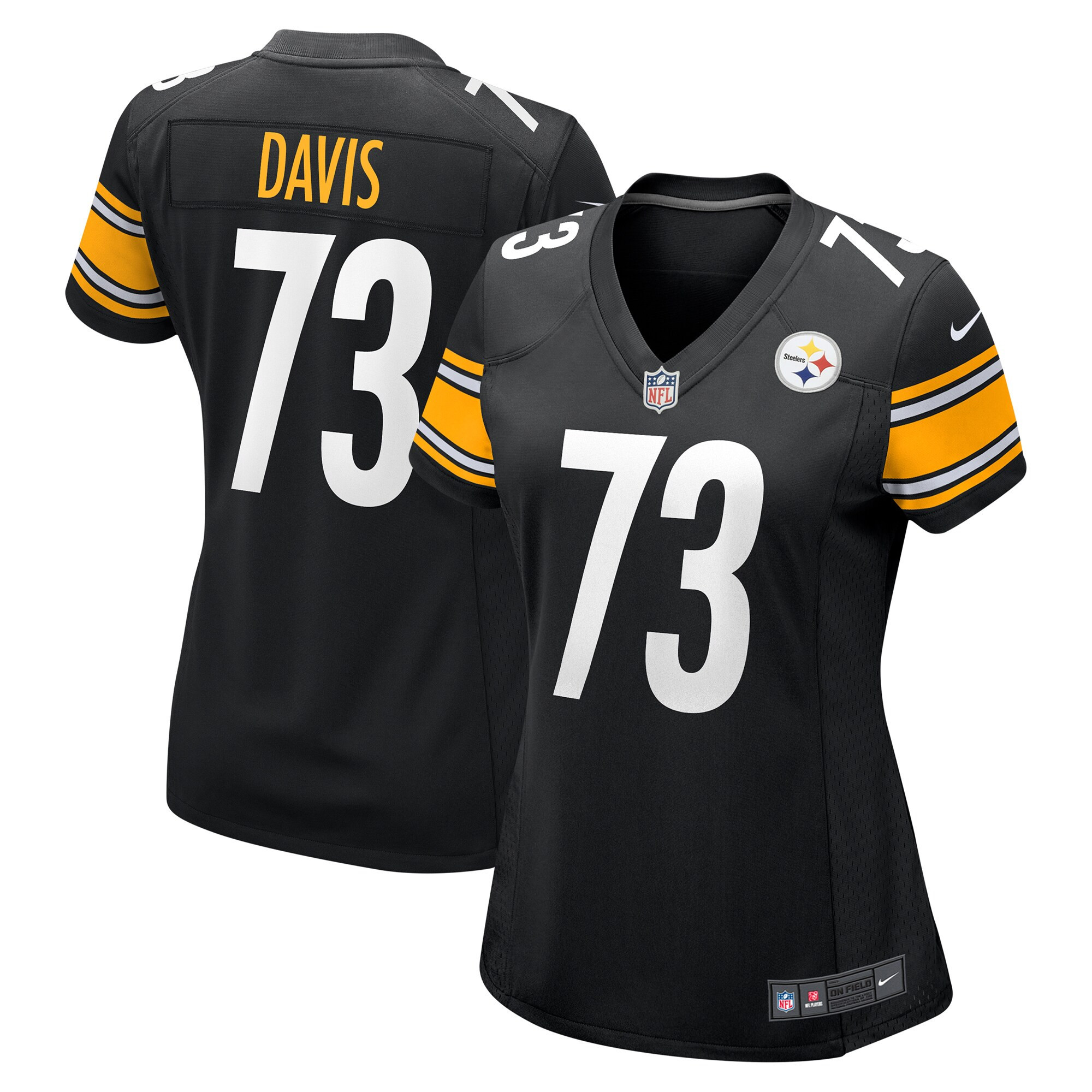 Carlos Davis Pittsburgh Steelers Womens Game Jersey – Black NFL