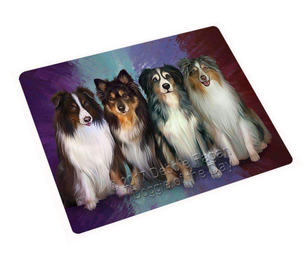 4 Australian Shepherds Dog Blanket Blnkt49827