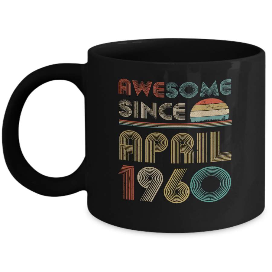 Awesome Since April 1960 Vintage 60th Birthday Gifts Mug