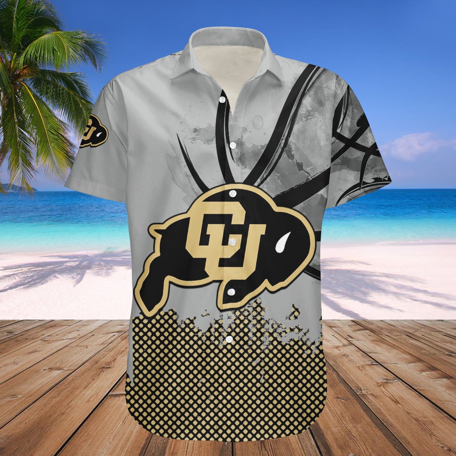 Colorado Buffaloes Hawaii Shirt Basketball Net Grunge Pattern – NCCA