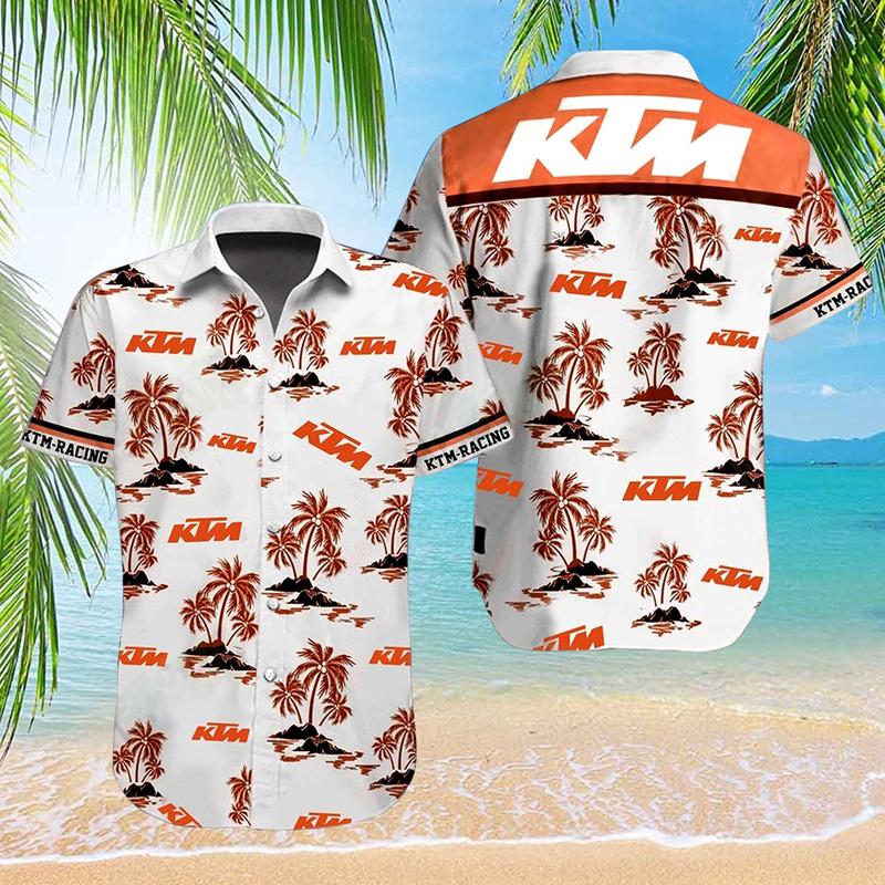 Ktm Sportmotorcycle Tropical Pattern- Hawaii Shirt-Hao0033