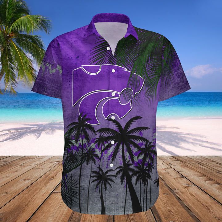 NCCA Kansas State Wildcats Coconut Tree Purple Trendy Hawaiian Shirt Aloha Shirt