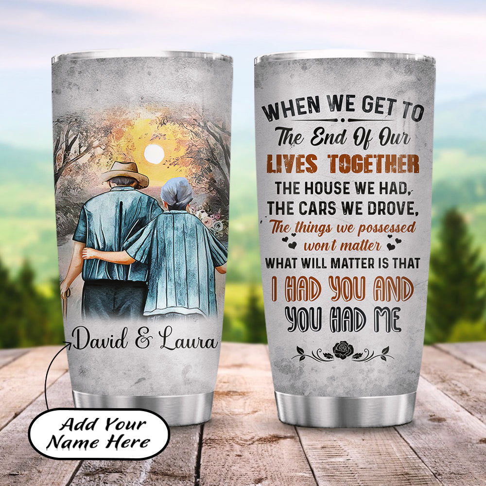 Personalized Family Old Couple Acaa2405001Z Stainless Steel Tumbler