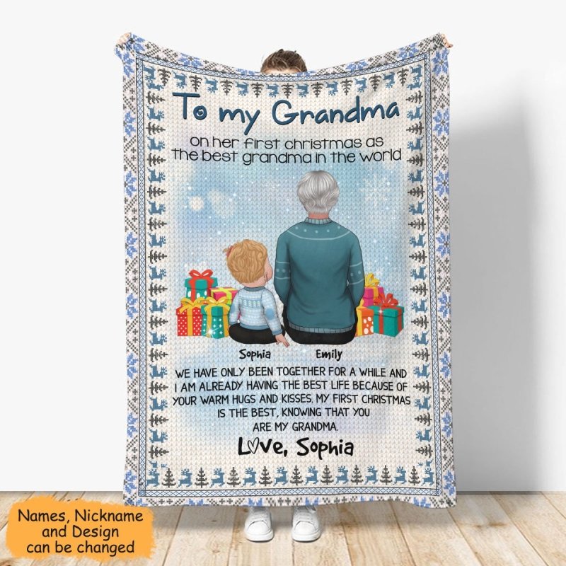 To My Grandparent First Christmas Winter Day Personalized Christmas Blanket