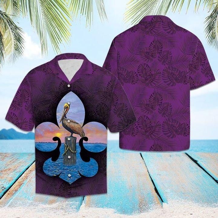 Felacia Purple Tropical Louisiana Holiday Matching Hawaiian Shirts Ha6323