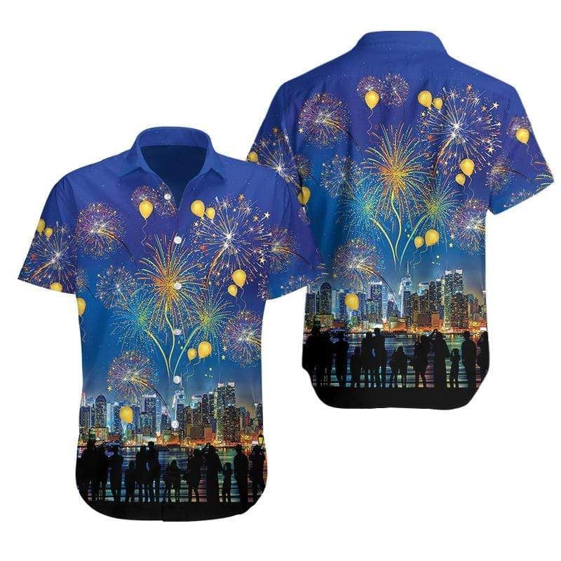 Buy Hawaii Aloha Shirts Countdown To New Year Fireworks Ha9007