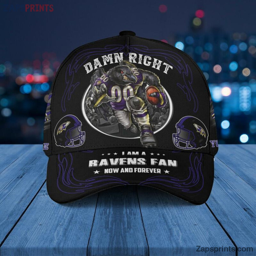 Baltimore Ravens Damn Right I Am A Ravens Fan 3D Classic Cap Gift For Fan Football Lovers