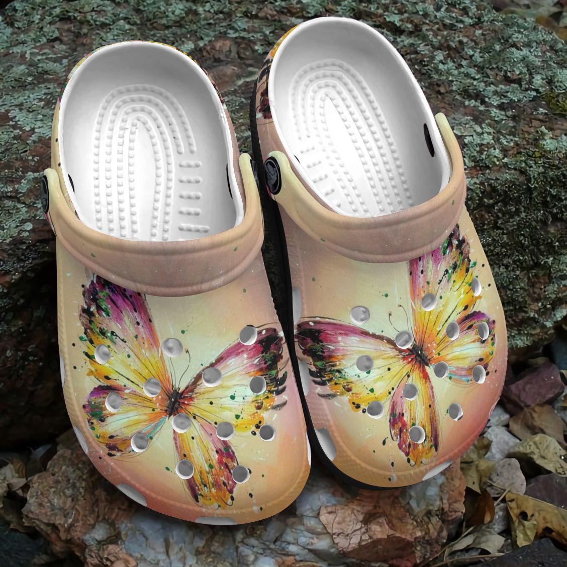 Butterfly Personalized Clog, Custom Name, Text, Color, Number Fashion Style For Women, Men, Kid, Print 3D Watercolor