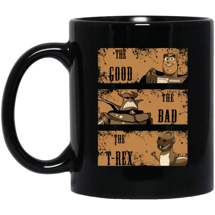 The Good, The Bad, The T-Rex Mug Black Mug