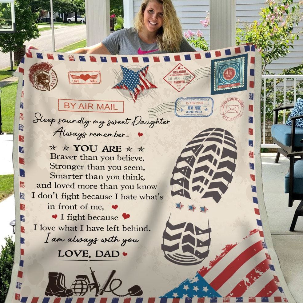 Blanket Dad To Daughter Veteran Sleep Soundly To My Daughter Blanket From Dad