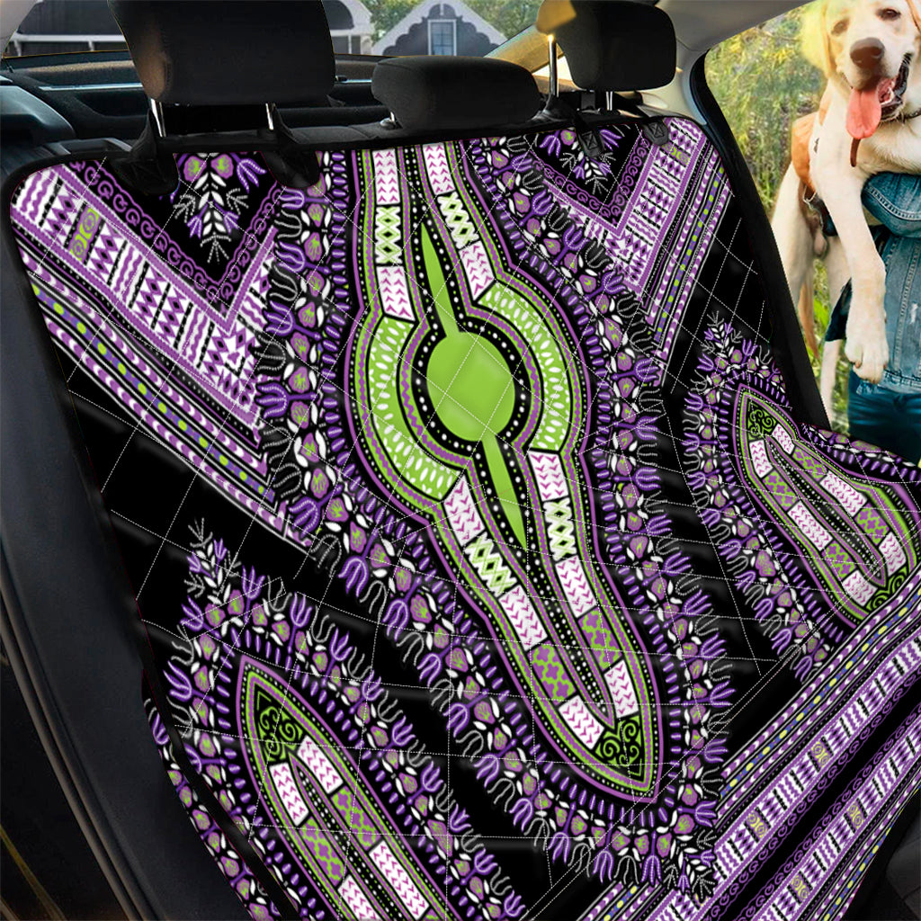 Black And Purple African Dashiki Print Pet Car Back Seat Cover