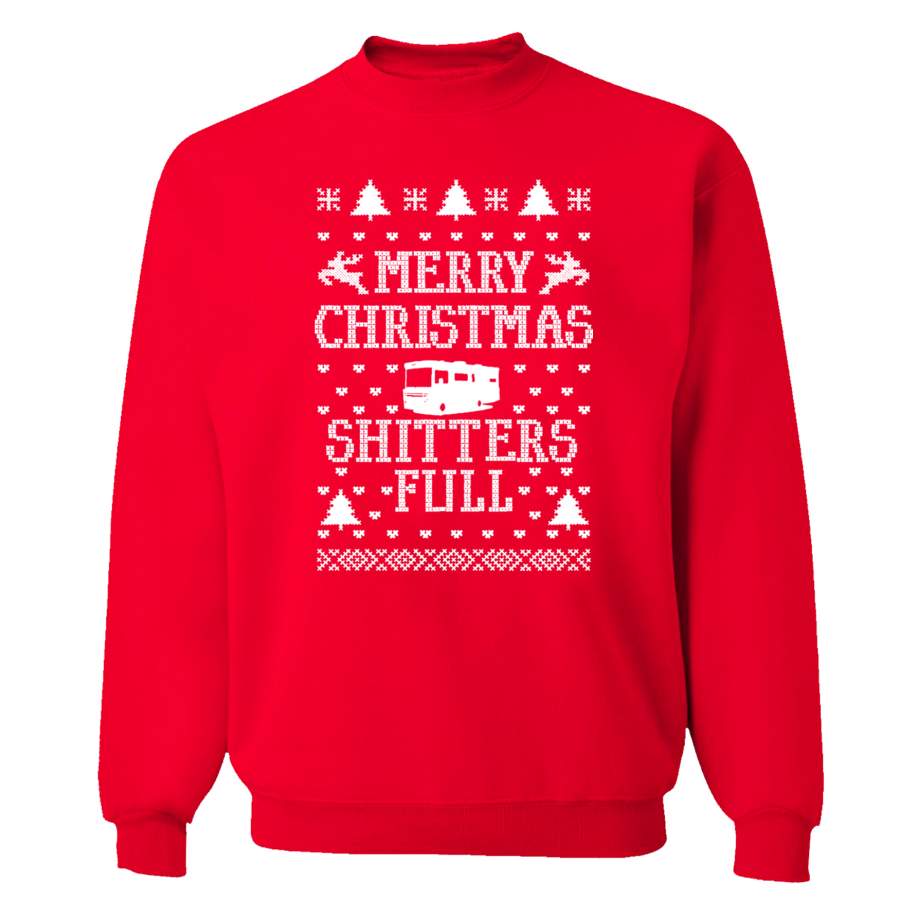 XtraFly Apparel Shitters Full Griswold Ugly Christmas Pullover Crewneck-Sweatshirt