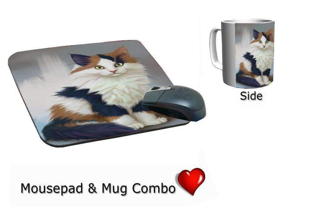 Calico Kitten Cat Mug & Mousepad Combo Gift Set