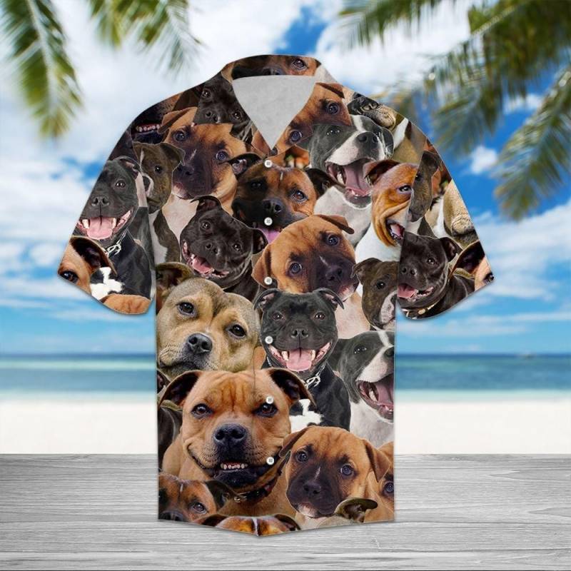 Artsyhomes Staffordshire Bull Terrier Awesome Hawaiian Ha89204