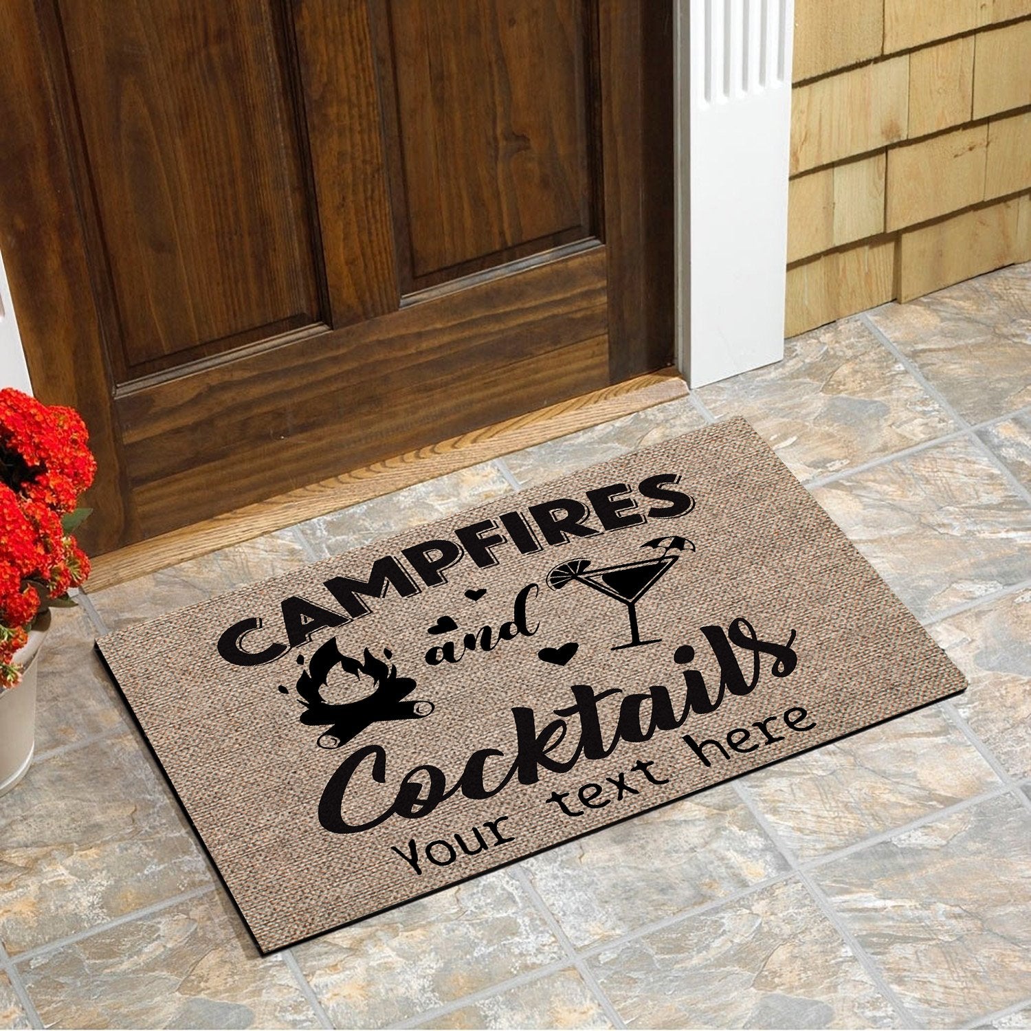 Camping Doormat Personalized, Campfires And Cocktails Custom Text Doormat For Rv Chipteeamz – Tnn148