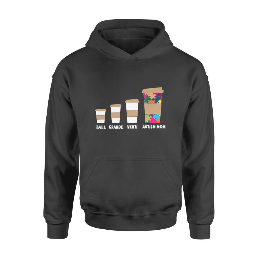 Womens Funny Coffee Autism Mom For Autism Awareness – High Quality Cotton Hoodie