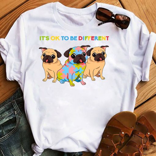 It’s Ok To Be Different Cute Pug Gift Dog Lovers T-Shirt