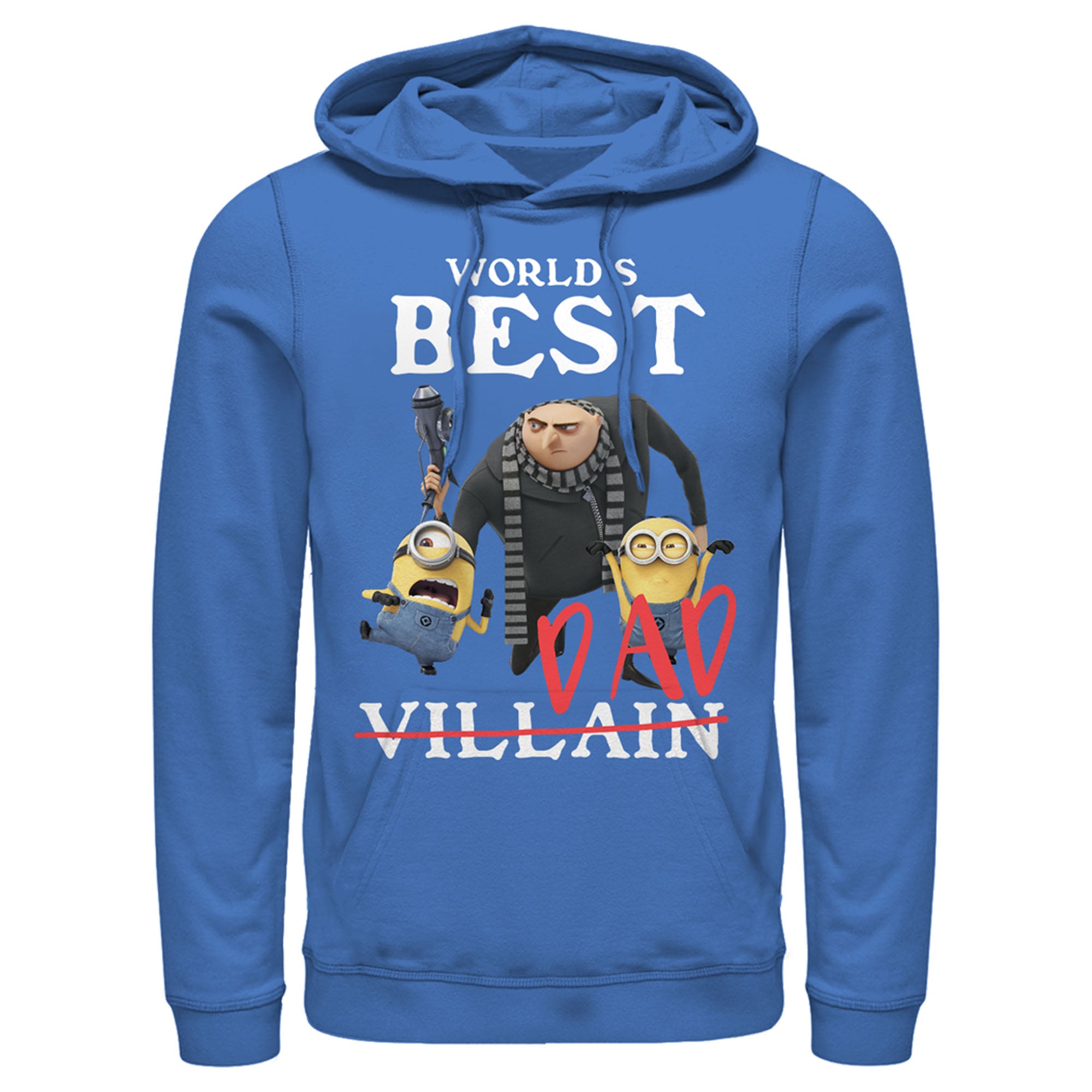 Men’S Despicable Me World’S Best Dad Gru And Minions Pull Over Hoodie