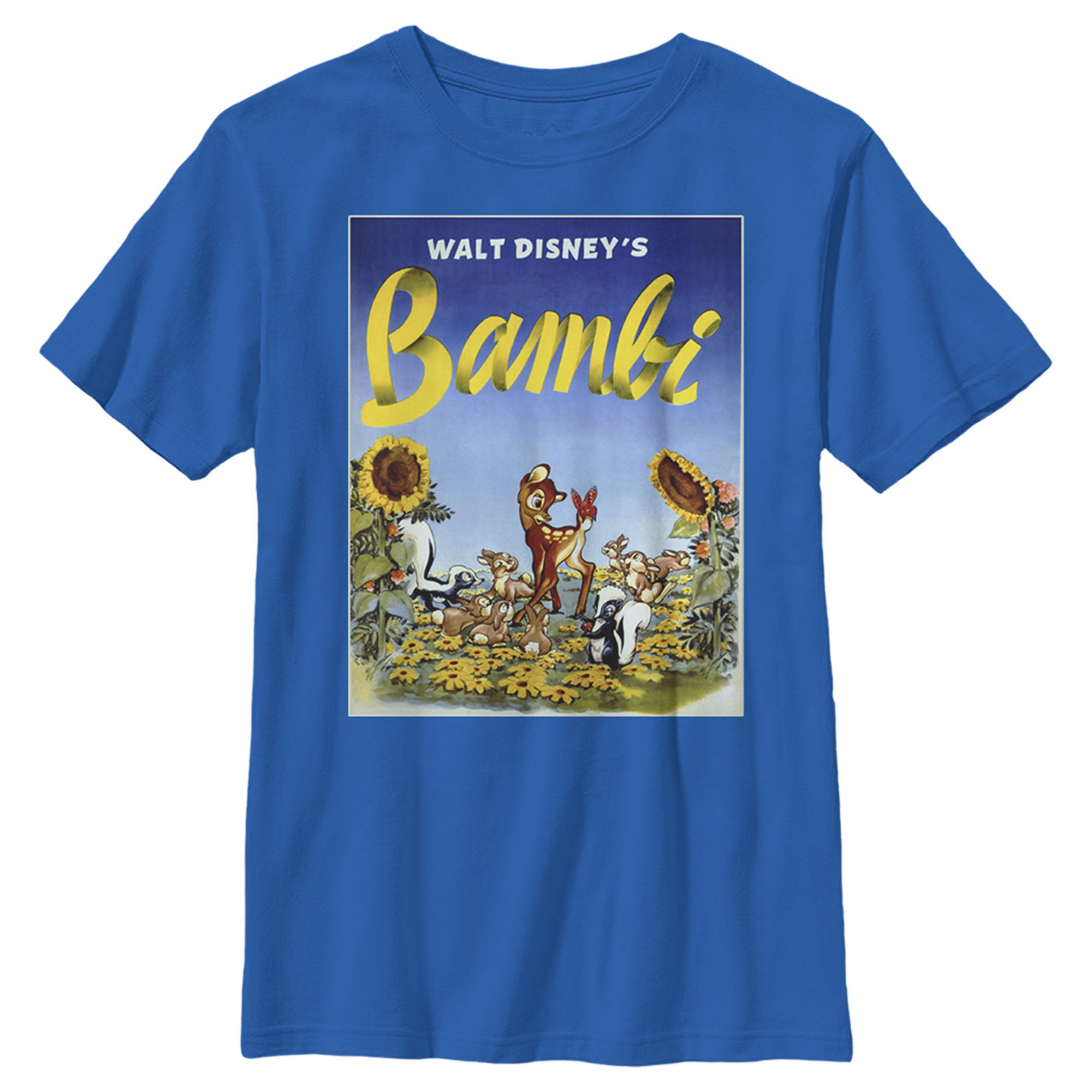 Boy’S Bambi Classic Floral Movie Title Poster T-Shirt