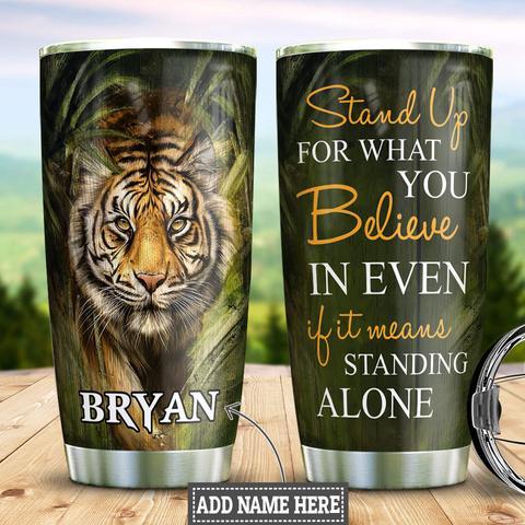 Tiger Personalized Stainless Steel Tumbler, Personalized Tumblers, Tumbler Cups, Custom Tumblers