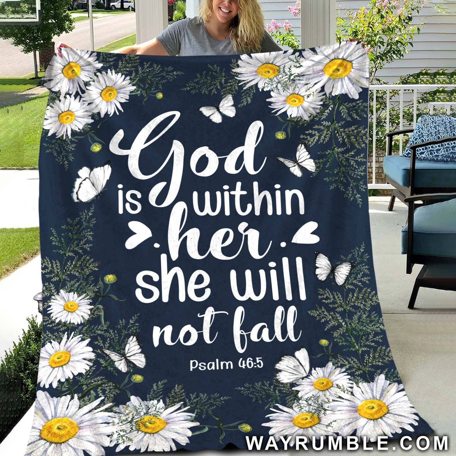 Daisy – God Is Within Her, She Will Not Fall Blanket