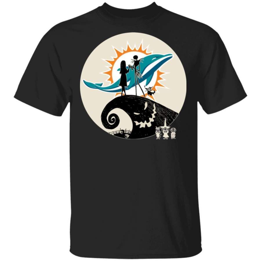 Dolphins T-Shirt The Nightmare Before Christmas Jack Skellington And Sally Tee VA08