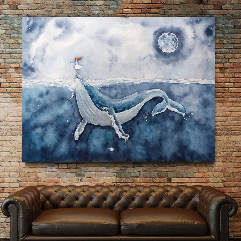 Whale Girl Poster & Canvas