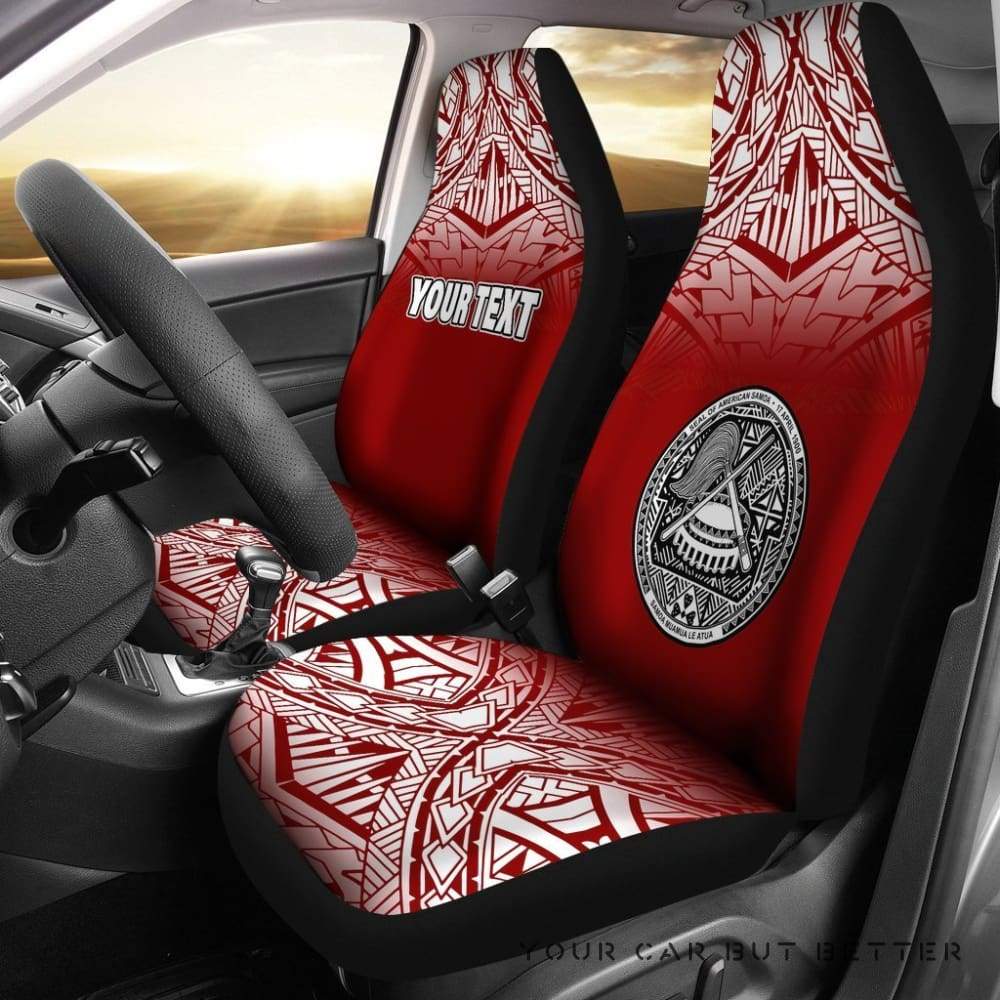 American Samoa Polynesian Custom Personalised Car Seat Covers Red Fog Bn12