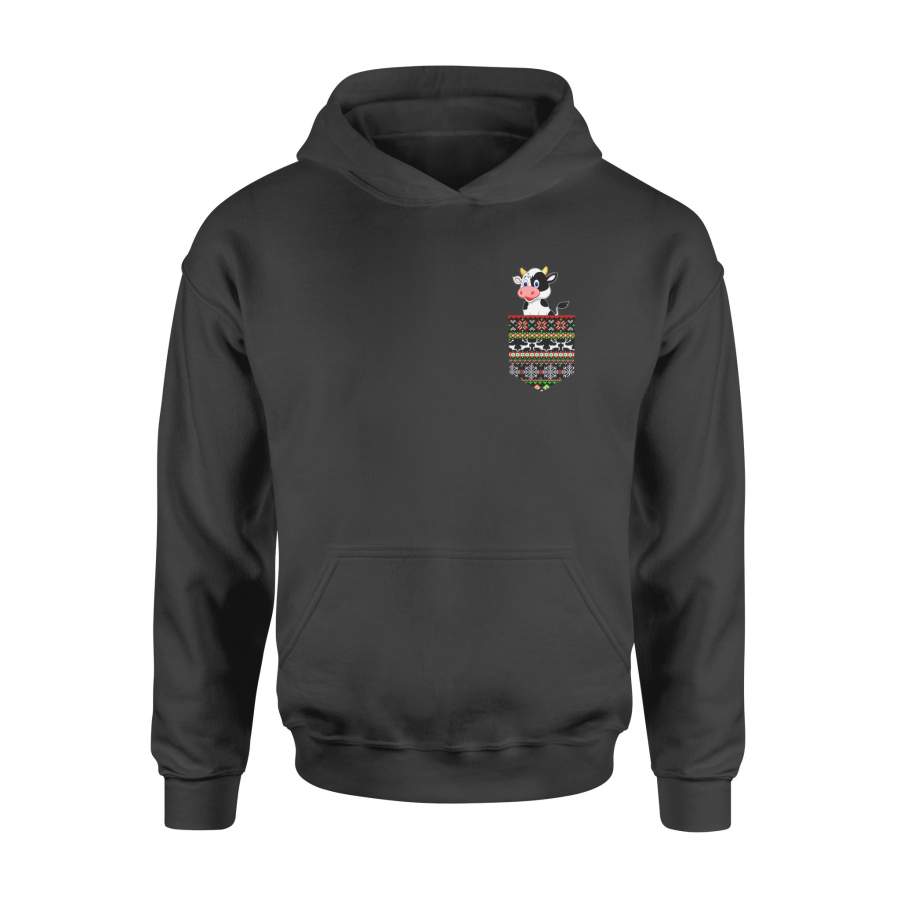 Christmas gift idea Cow In Pocket Holiday Xmas T-Shirt – Standard Hoodie