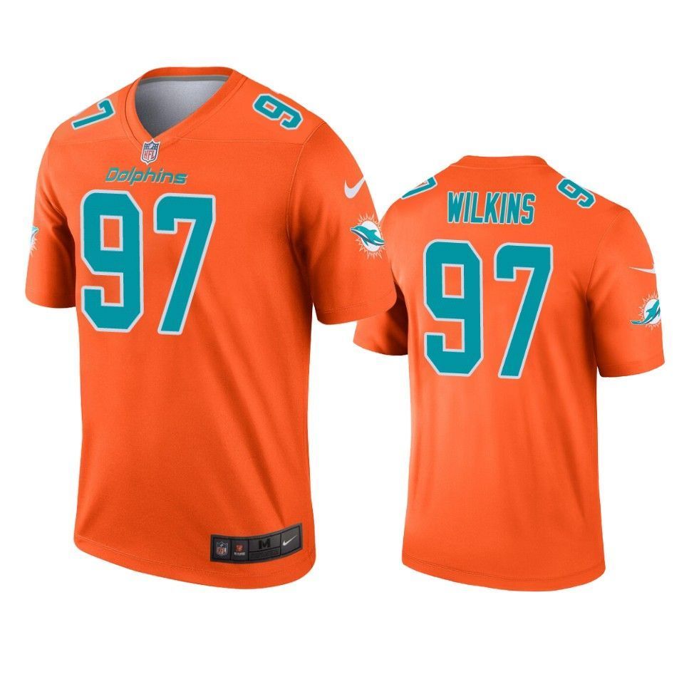 Dolphins Christian Wilkins Orange Inverted Legend Jersey 2019