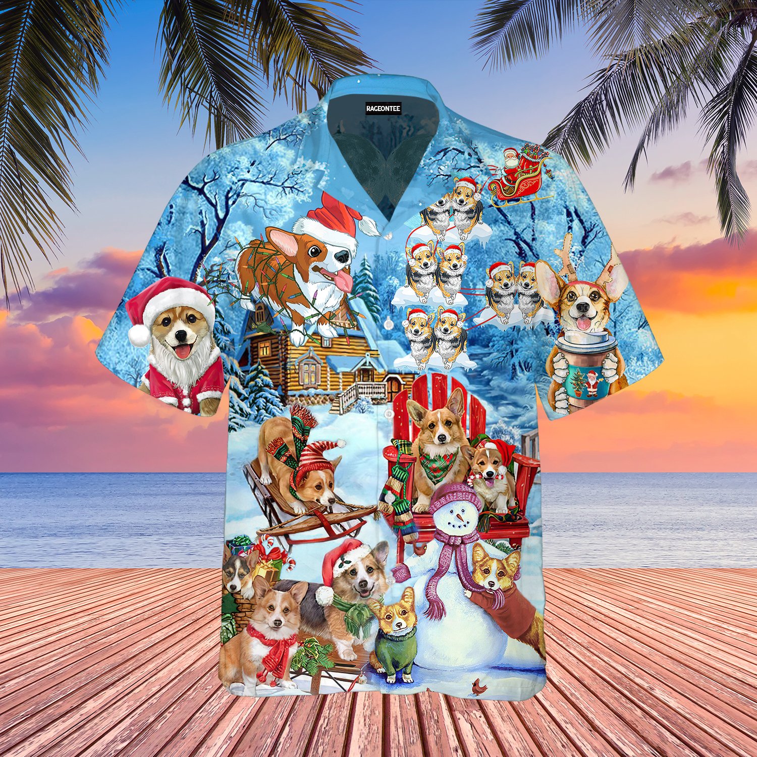 Dog Corgi Christmas Hawaii Shirt For Men Women Adult Ha65534