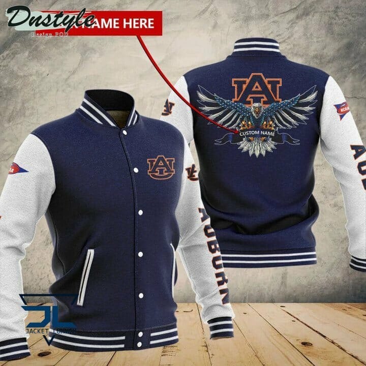 Auburn Tigers Custom Name Navy Blue Baseball Jacket