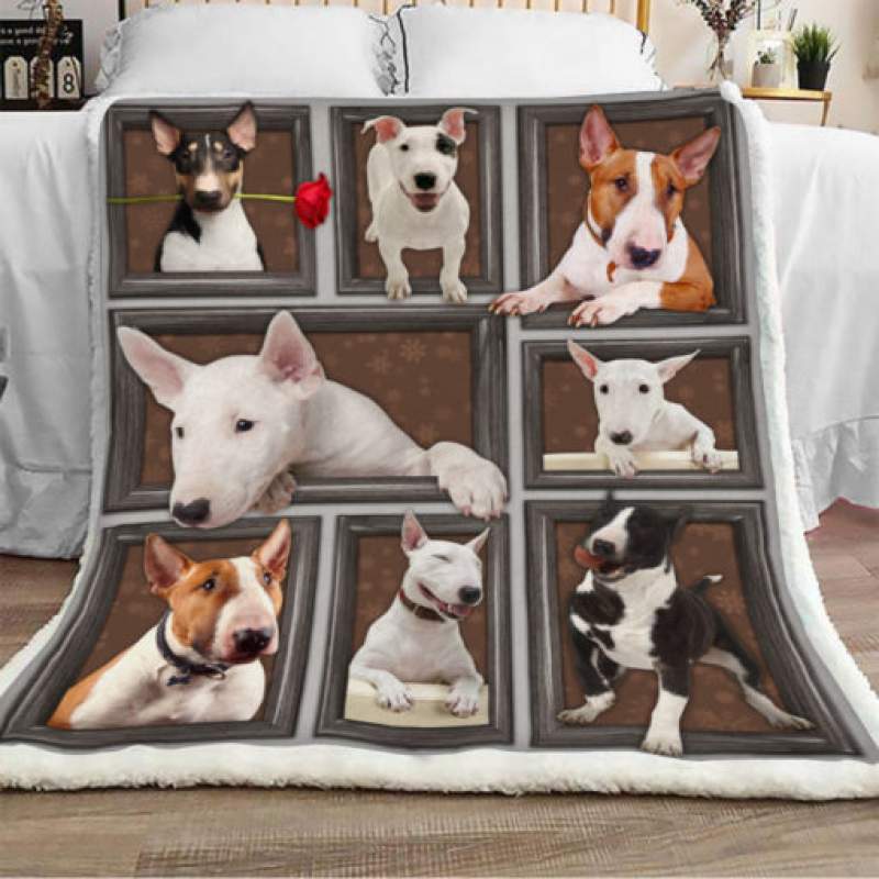 Bull Terrier Dog Sherpa Blanket JR1503 95O35