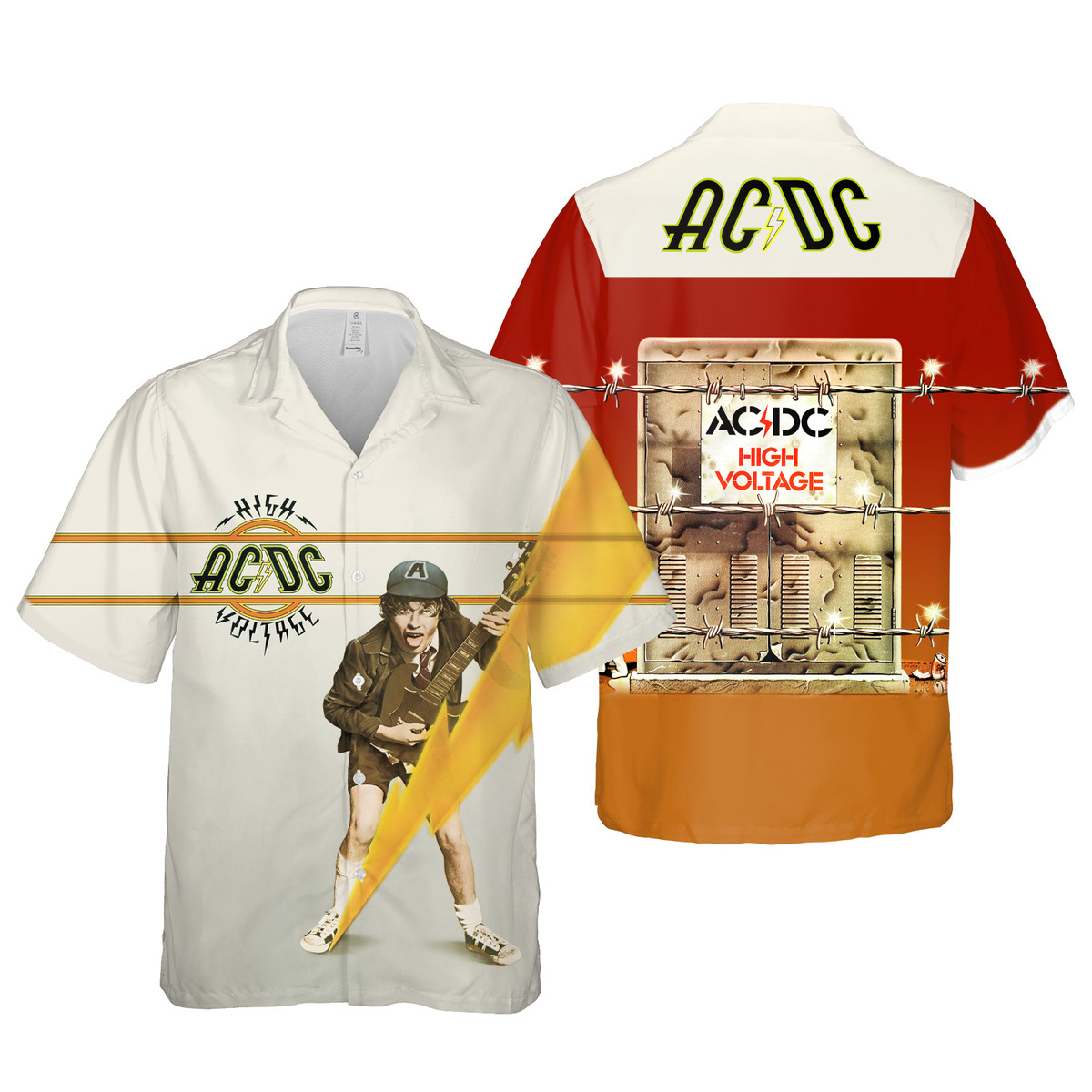 Ac&Dc Merch High Voltage Rock Music Cuban Shirt Premium Hawaiian Shirt