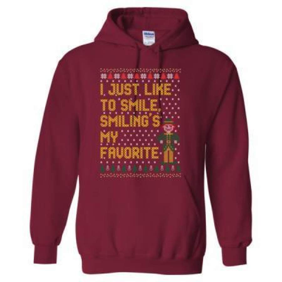 AGR Just Like To Smilings My Favorite Ugly Christmas Sweater – Heavy Blend™ Hooded Sweatshirt